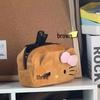 Kitty Cat Plush Pencil Case - Cute Japanese Style Cartoon Makeup & Storage Bag with Large Capacity