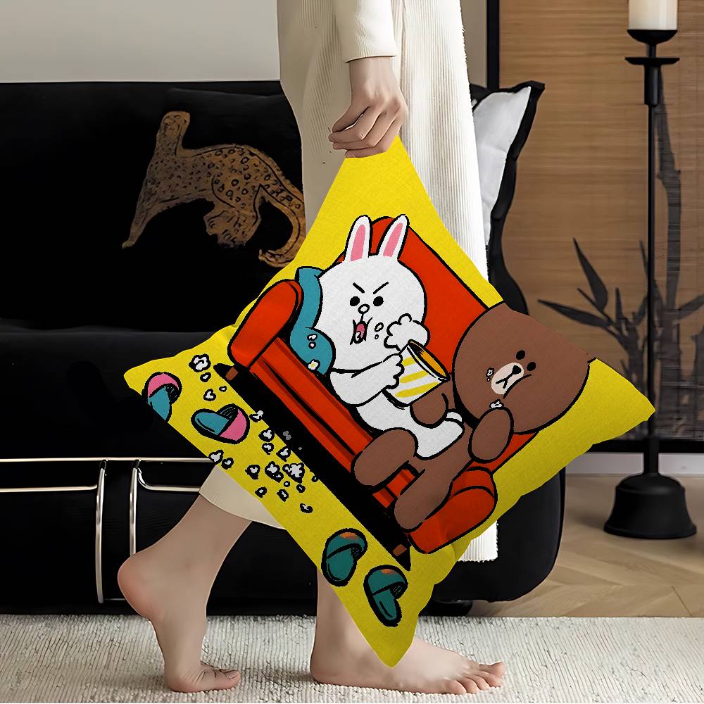 B-Brown And C-CONY Cushion Cover Inches Farmhouse Decor Home Throw Pillow Covers for Couch Decorations