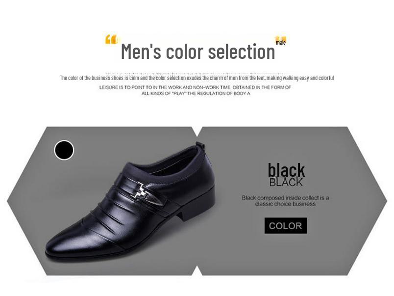 Aofu 2266 Men's Pointed Toe Slip-On Leather Formal Shoes