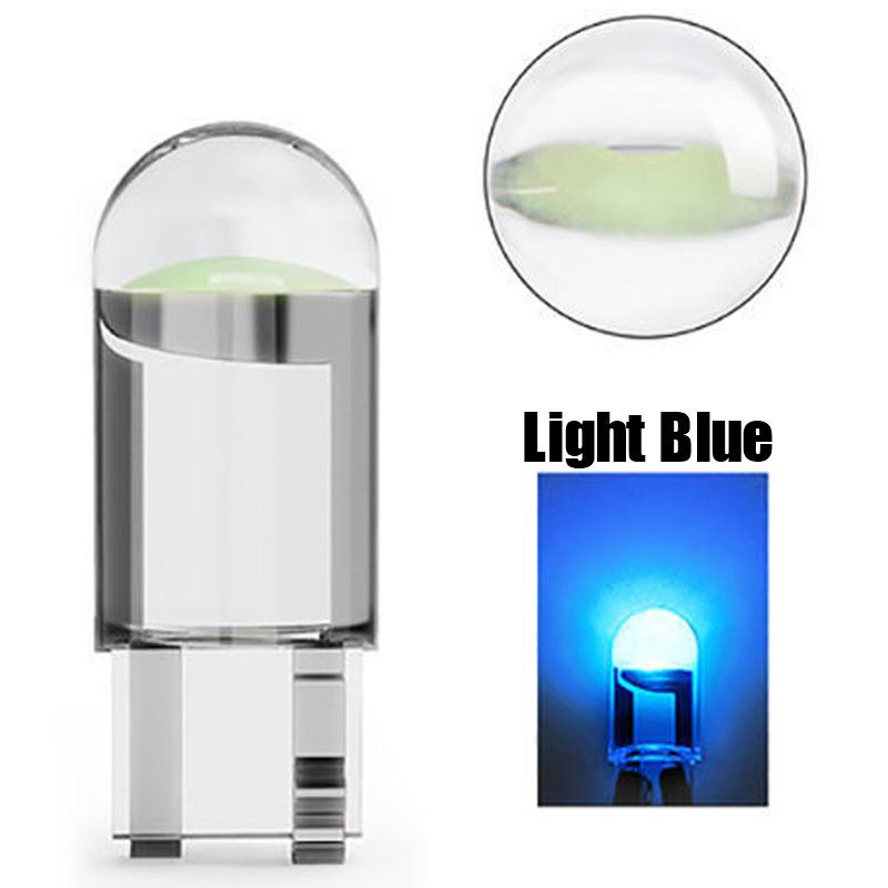 10PCS Car LED COB Bulb T10 W5W Signal Light 12V 7500K White Auto Interior Dome Reading License Plate Lamps Wedge Side Bulbs