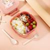 ZISIZ Cartoon Divided 3-Compartment 304 Stainless Steel Lunch Box