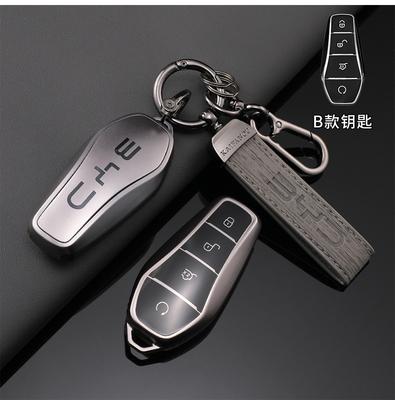 Coque Porte-Clés à Rabat en TPU Argenté pour Clé de Voiture Fob Pour BYD Song Plus Atto 3 Han EV Tang DM Qin Seal Dolphin Accessoires