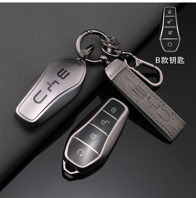 For BYD Song Plus Atto 3 Han EV Tang DM Qin Seal Dolphin Accessories Silver TPU Car Flip Remote Key Case Cover Holder Shell Fob