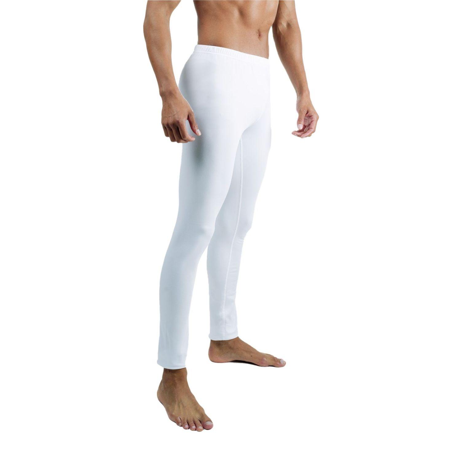 Legging homme sport avec caleçon thermique Under White L blanc