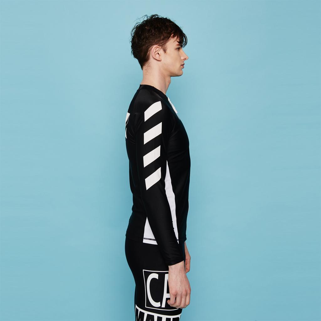 ARGO Tofino(Bk) Men'S Zip-Up Rash Guard Top