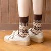 5 Paar Dicke Wadenlange Socken in Brauntönen für den Winter - Plüschige und Warme Socken.