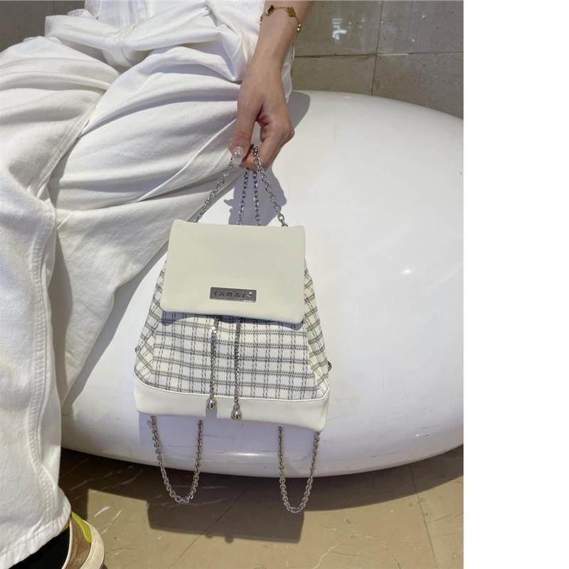 

Y2K цепной рюкзак 2024 новый студенческий стиль клетчатый премиум мини универсальный рюкзак женский