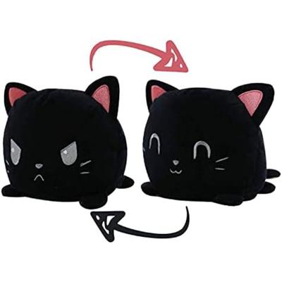 Flip Cat Plush Toy, Reversible Mood Cuddly Toy, Moody Plush Toy, Cute Double-Sided Plush Toy Gifts for Babies, Children, Girls, Boys