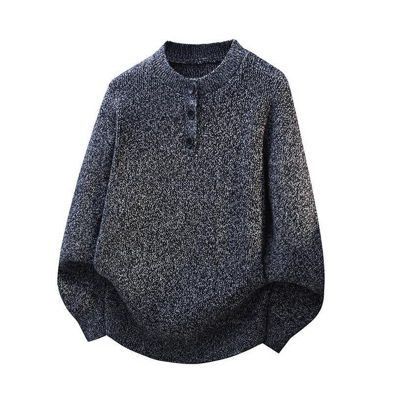 

Cleanfit Men s Gray Henley Sweater - Soft, Cozy Knitwear for Autumn/Winter Extra Large темно-сірий