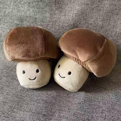 Boneca de cogumelo britânica animada brinquedo infantil simulação cogumelo pequeno cogumelo shiitake pelúcia boneca calmante