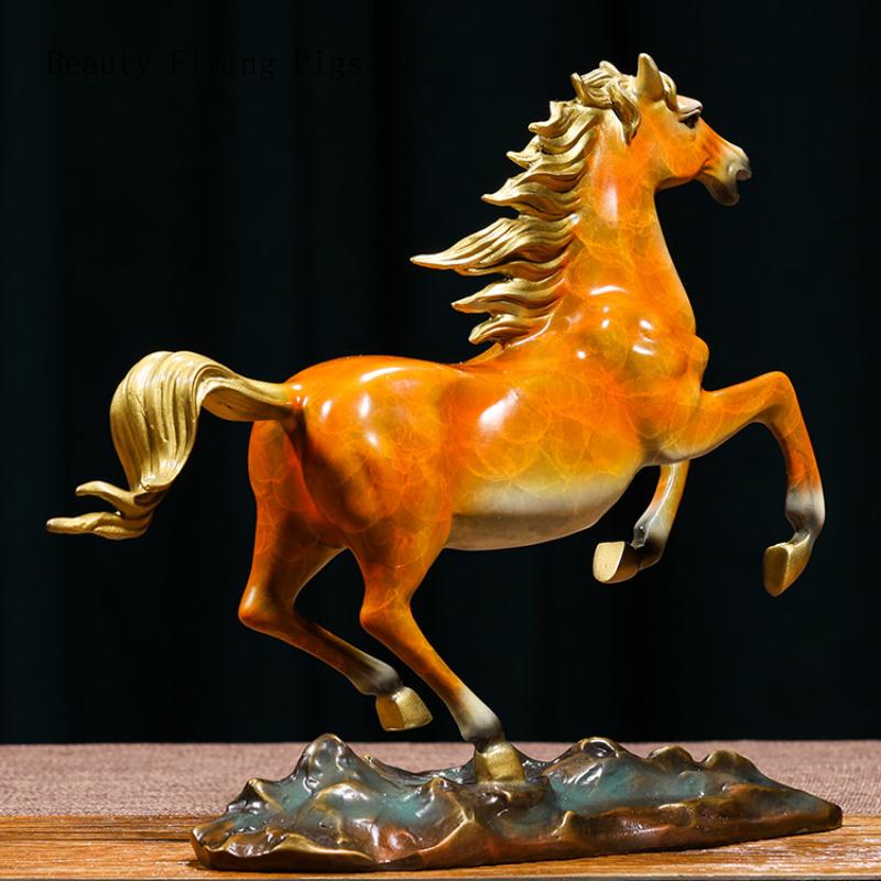 1PCS Metal Zodiac Horse Decoration Office Desktop Living Room Wine Cabinet Decoration Crafts Company Opening Gift