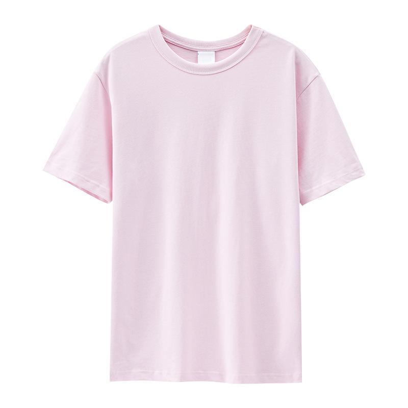 Mens T-shirt Light Pink T-shirt Thick Short-sleeved Couple Base Top