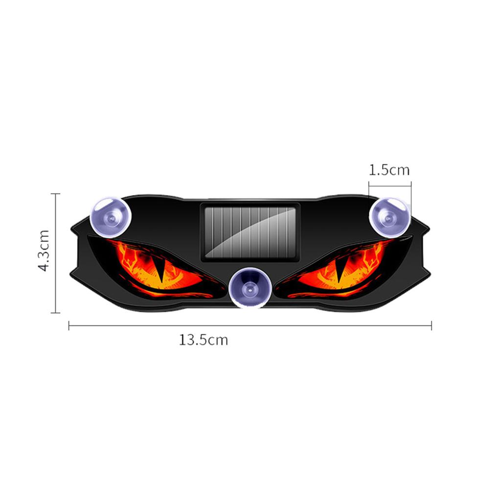 Solar Wireless Demon Eye LED Ambient Light with Suction Cup Mount Vibration Activated Warning Light for Car Triangle Window Decorative Light