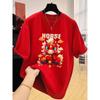 Red Short Sleeve Pure Cotton T-Shirt Unisex Summer Loose Versatile Top for Men And Women Casual Style