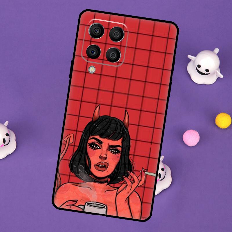 Lovely Bad Devil Girl Cover For Samsung Galaxy M54 M14 M34 M33 M13 M23 M53 M15 M55 M31 M51 M20 M30s M32 M52 Case