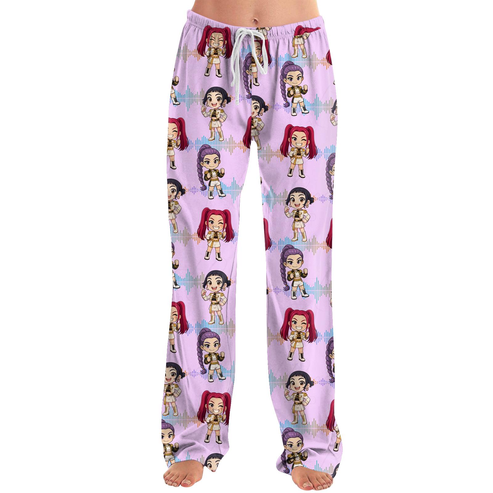 

Женские пижамные штаны, одежда для сна, повседневные брюки с эластичной резинкой на талии, удобные прямые свободные брюки для йоги XL розовый