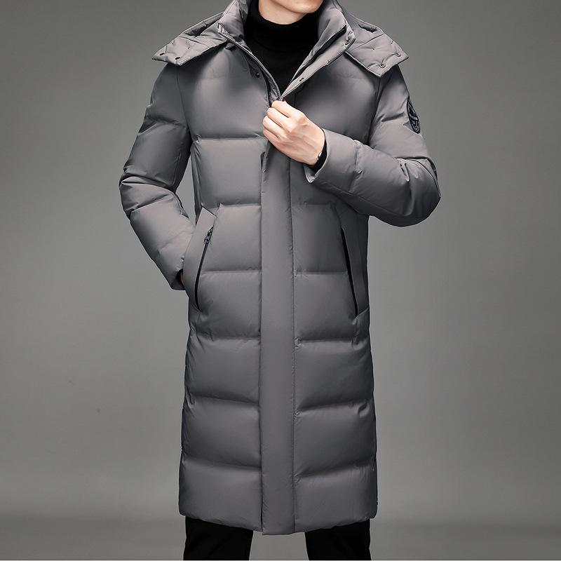 Men`s Winter Korean Style Hooded Mid-Length