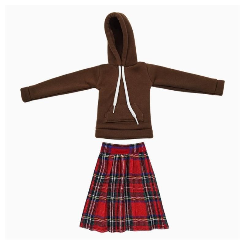 Roupas e Acessórios para Bonecas de 60cm Conjunto de Moletom e Saia Plissada para Bonecas BJD 1/3 Brinquedos de Vestir para Meninas Acessórios para Casa de Bonecas