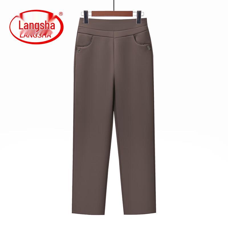 LangSha Mid-aged Women s High-Waist Straight Pants 6XL
