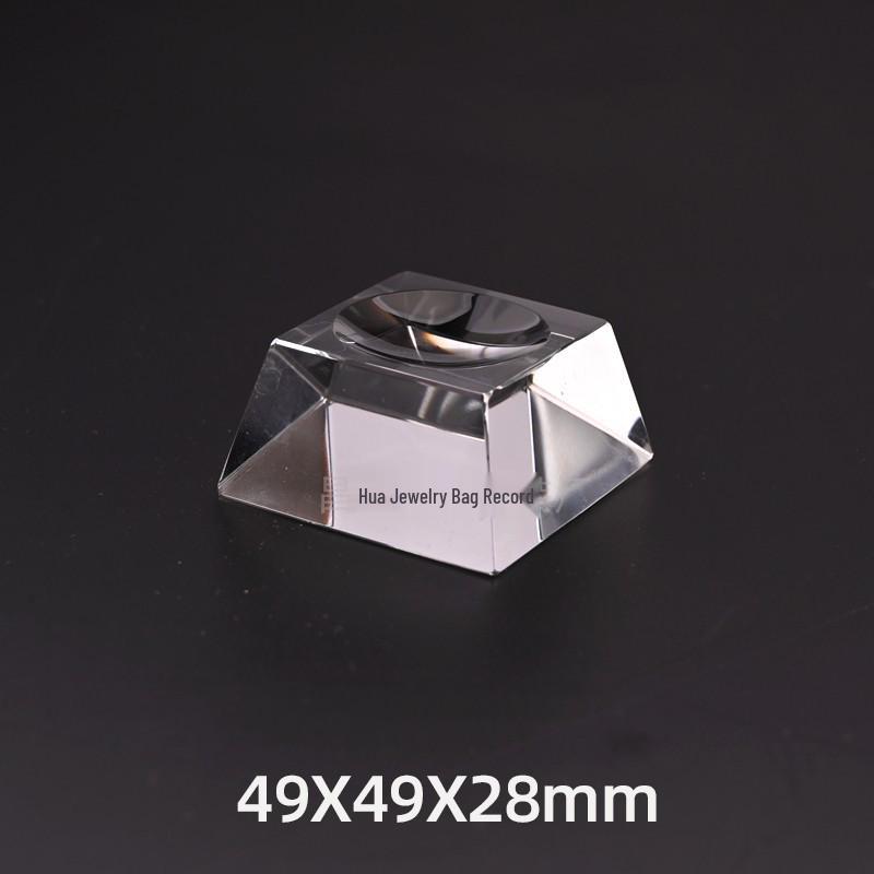 Transparent Trapezoidal Crystal Glass Ball & Mineral Display Stand