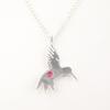 Natural Pink Rubellite Gemstone 925 Sterling Silver Jewelry Dainty Pendant 1.8" CP-20-10