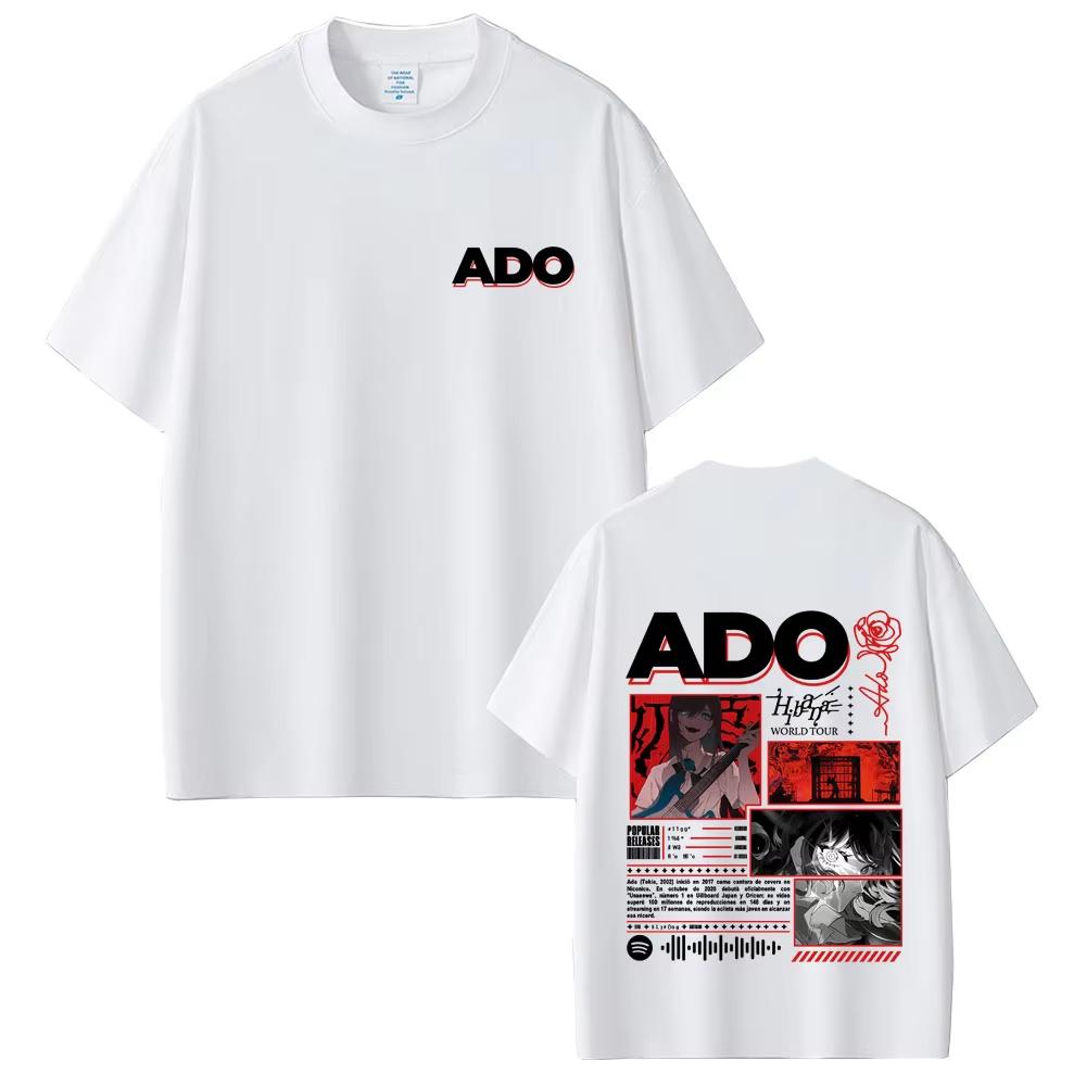 Limited Ado Hibana World Tour 2025 T-shirt Summer Men Women Fashion Pop Music Streetwear Male Japanese Style Short Sleeve Tshirt