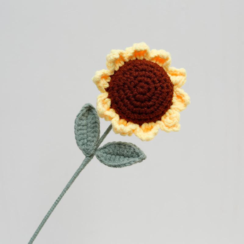 Girasol Crochet Ramo Flor de Hilo - Regalo Hecho a Mano para el Día del Maestro