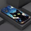 Cat Van Gogh Starry Sky For Samsung Galaxy A55 Case A54 A52S A53 5G A51 A34 A35 A33 A32 A50 A72 A71 A30 A7 2018 Cases Soft Cover