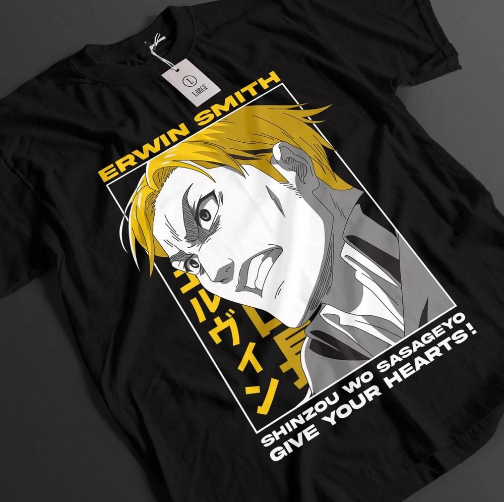 Attack On Titan Shirt Erwin Smith Tshirt Anime Unisex Graphic S