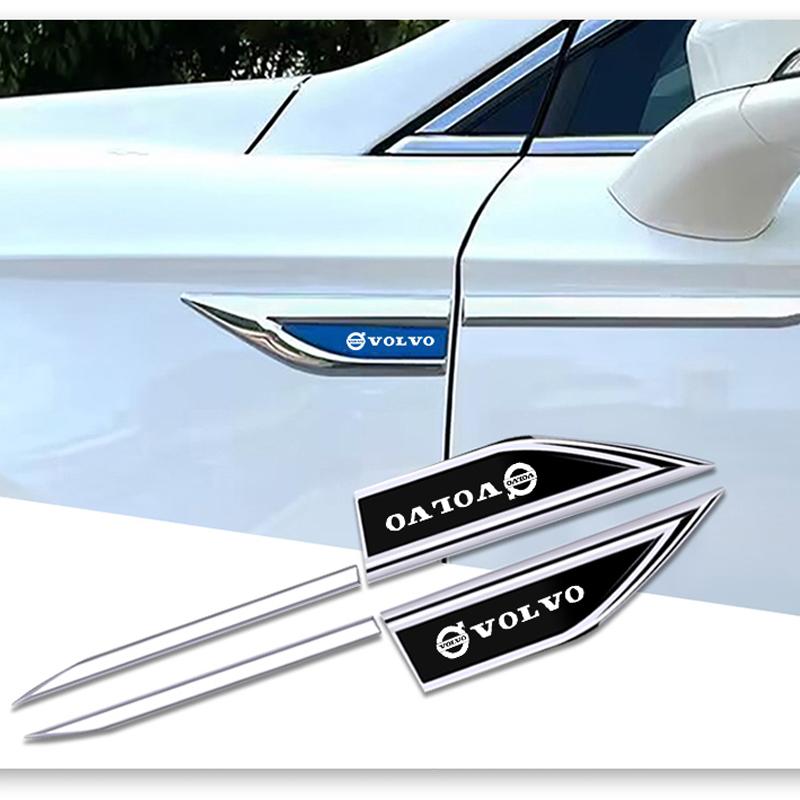 2Pcs Metal Car Fender Side Wing Emblem Badge Sticker Accessories For Volvo EX30 XC60 XC40 V60 V40 XC90 XC70 V50 S60 V70 EX90 T6 apk123