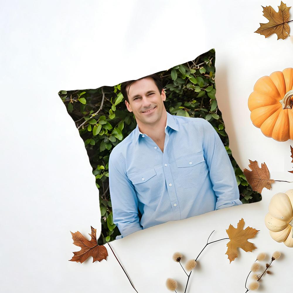 

JJon Hamm Cushion Cover Washable Linen Pillowcase Soft for Daily Sofa Bed Home Room Decor 30X30cm