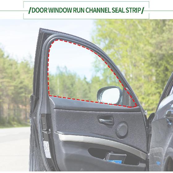 Motoforti Door Window Run Channel Seal, Weatherstrip Glassrun Channel Seal Strip, for Honda Accord 1994-1997, Rubber, Front Left, No.72275SV4003,