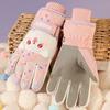 Full Finger Kids Snowboard Gloves Thicken Girls Skiing Gloves Kawaii Children Ski Gloves  Camping
