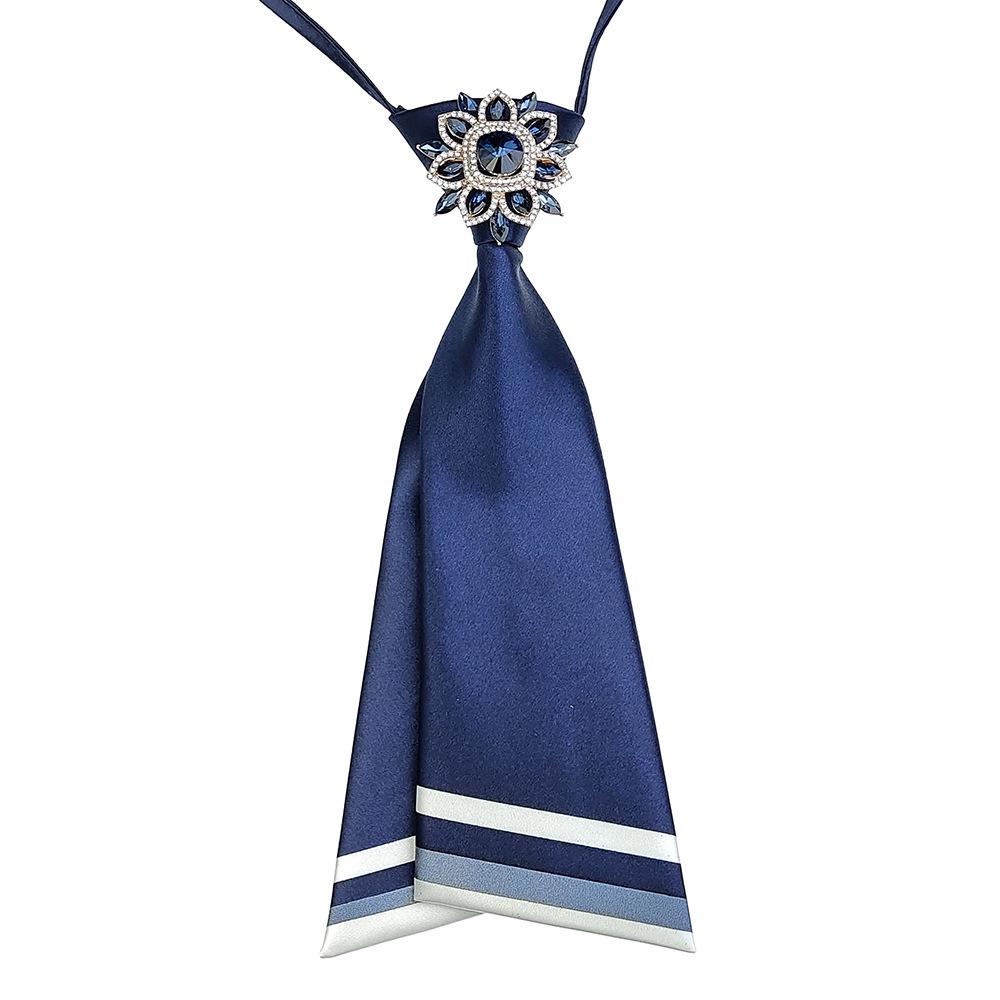 Broche en Cristal Élégante Européenne et Américaine Cravate Nœud Style Preppy pour Femmes