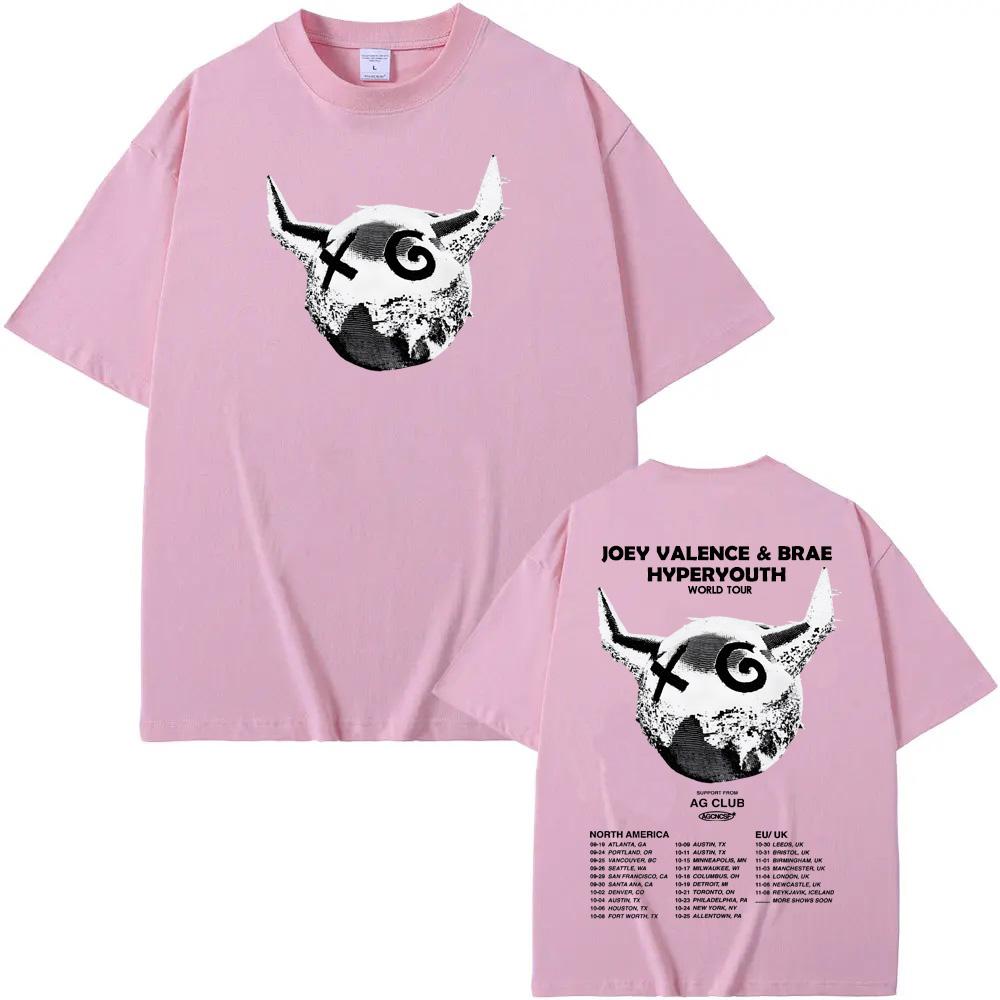 Joey Valence Tour2025 Tričko Rapper Vysoce kvalitní Tričko Krátký rukáv Dámské/pánské 100% bavlna Gotické Tričko Kulatý výstřih Letní Trička