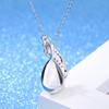 925 Sterling Silver Fashion Light Luxury Sea Blue Crystal Zircon Angel Wings Birthday Party Anniversary Gift