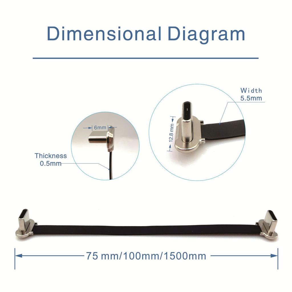 Type-C USB 3.2 Full-Featured High-Frequency Transmission 150mm Soft Cable 240W U4-Compatible 40 Gbps Plastic