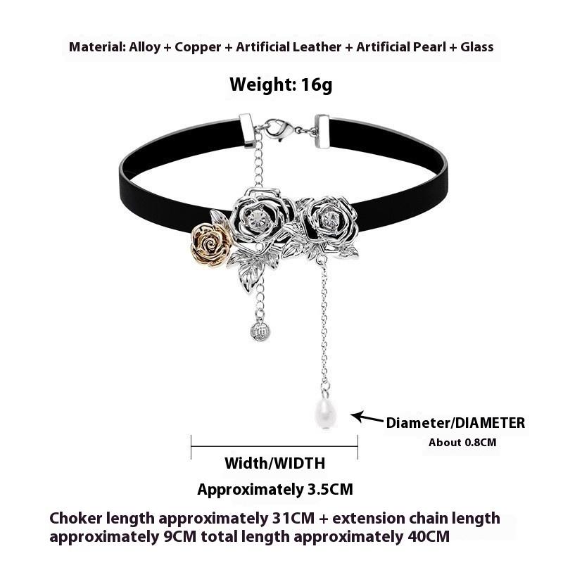 Black Butterfly Collar Women's Versatile Niche High-end Light Luxury Necklace Hip-hop Babes Personalized Pearl Necklace