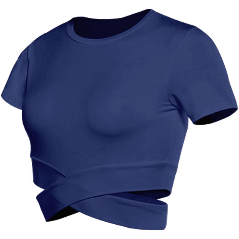 Women's Slim-Fit Quick-Dry Breathable Cropped Yoga Fitness T-Shirt (Style WA56)