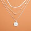 Fashion 925 Sterling Silver Necklace For Woman Gold Silver Color Three-Layer Round Pendant Necklaces Wedding Engagement Jewelry