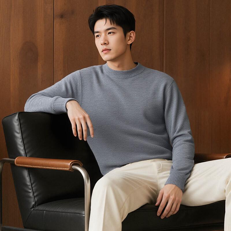 

FAPAI Men s Merino Wool & Cashmere Round Neck Sweater XL