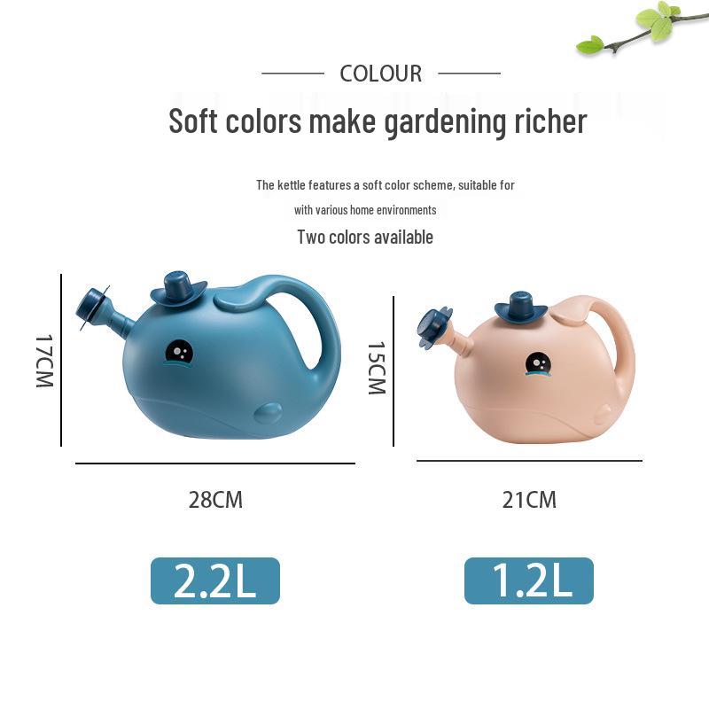 Large Thickened Succulent Cartoon Watering Can for Kids - Cute Gardening and Flower Watering Pot 1.2L