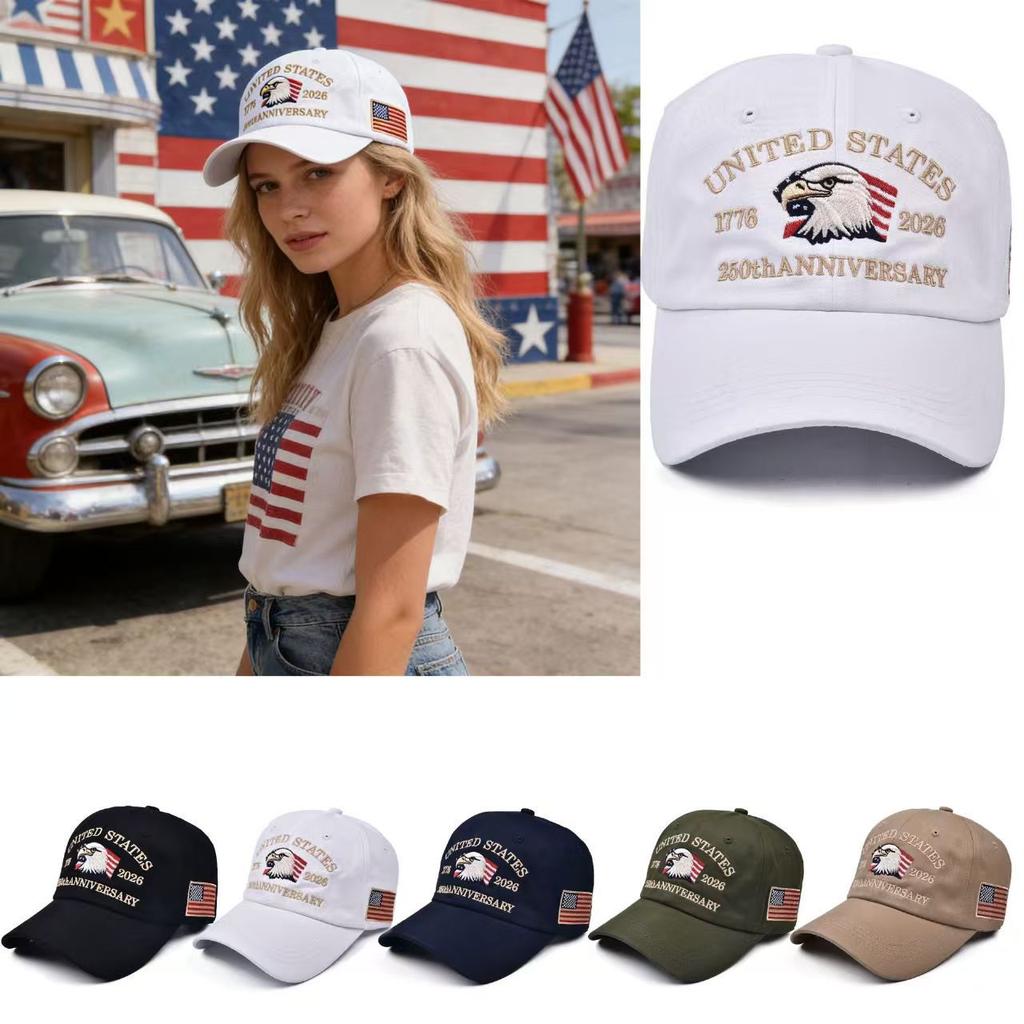 1pc Unisex Embroidered Baseball Cap for American 250th Anniversary 1776-2026 Baseball Caps Eagle Pattern Outdoor Casual Dad Hats