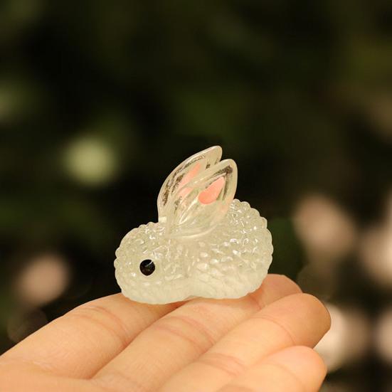 Luminous Micro Landscape Rabbit Ornaments Glow in The Dark Bunny Figurines for Moss Micro-Landscapes Fish Tank Decoration DIY Accessories