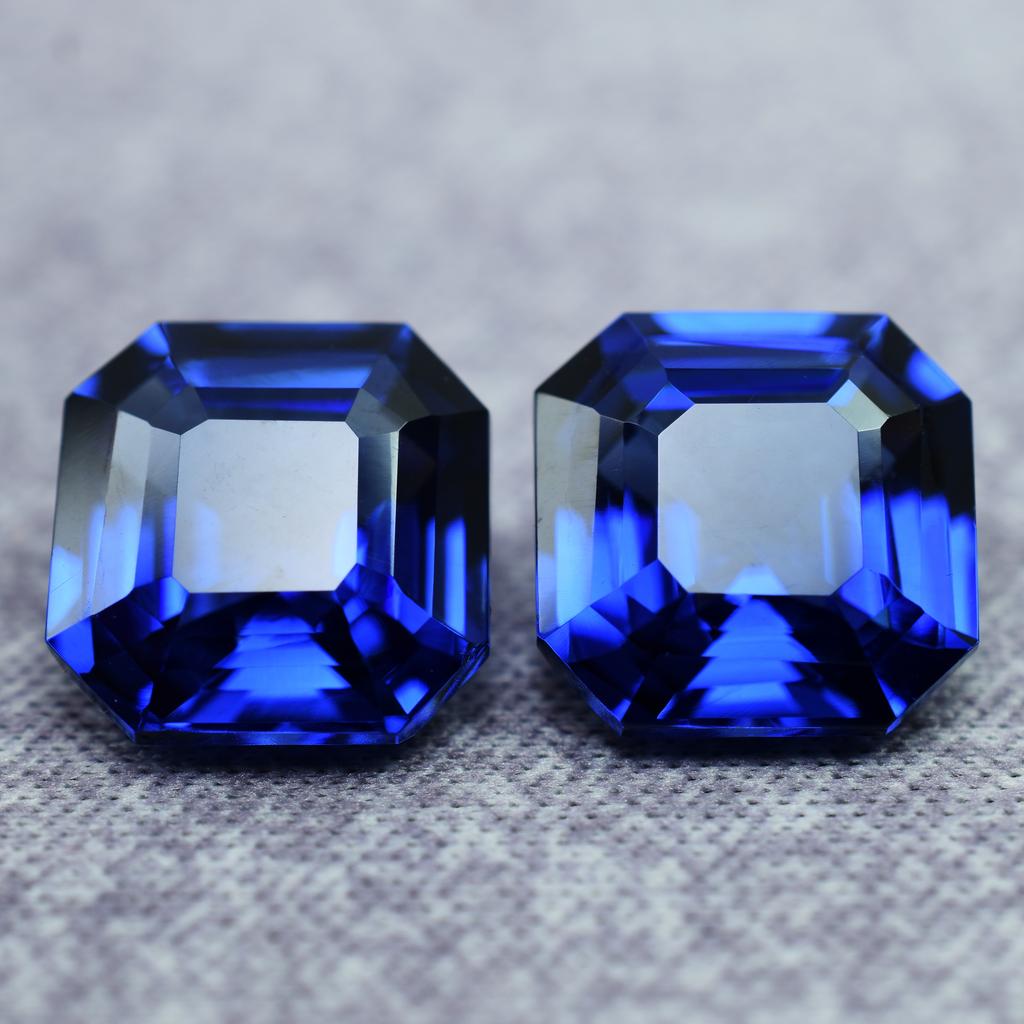Natural Flawless BLUE Sapphire 19.30 Ct CERTIFIED Loose Gemstone Square Shape