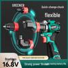 Green Forest 16,8V Akku-Schlagbohrschrauber-Set mit bürstenlosem Motor und CN-Stecker (Adapter enthalten)