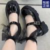 Mary Jane women's shoes small leather shoes British new platform single shoes retro Mary Jane shoes black glossy wedges