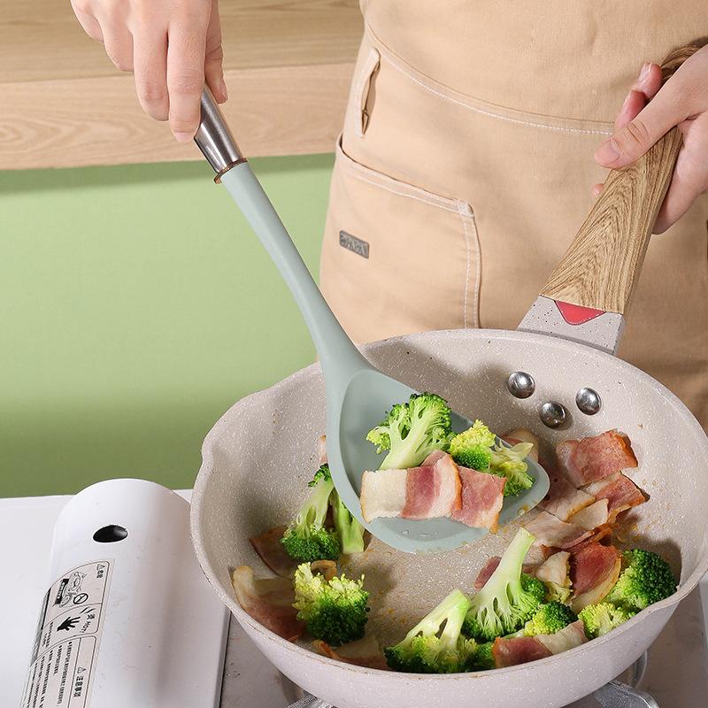 New Stainless Steel Handle Silicone Kitchenware Set Household Spatula Cooking Spoon Spatula Kitchen Non-stick Pan Silicone