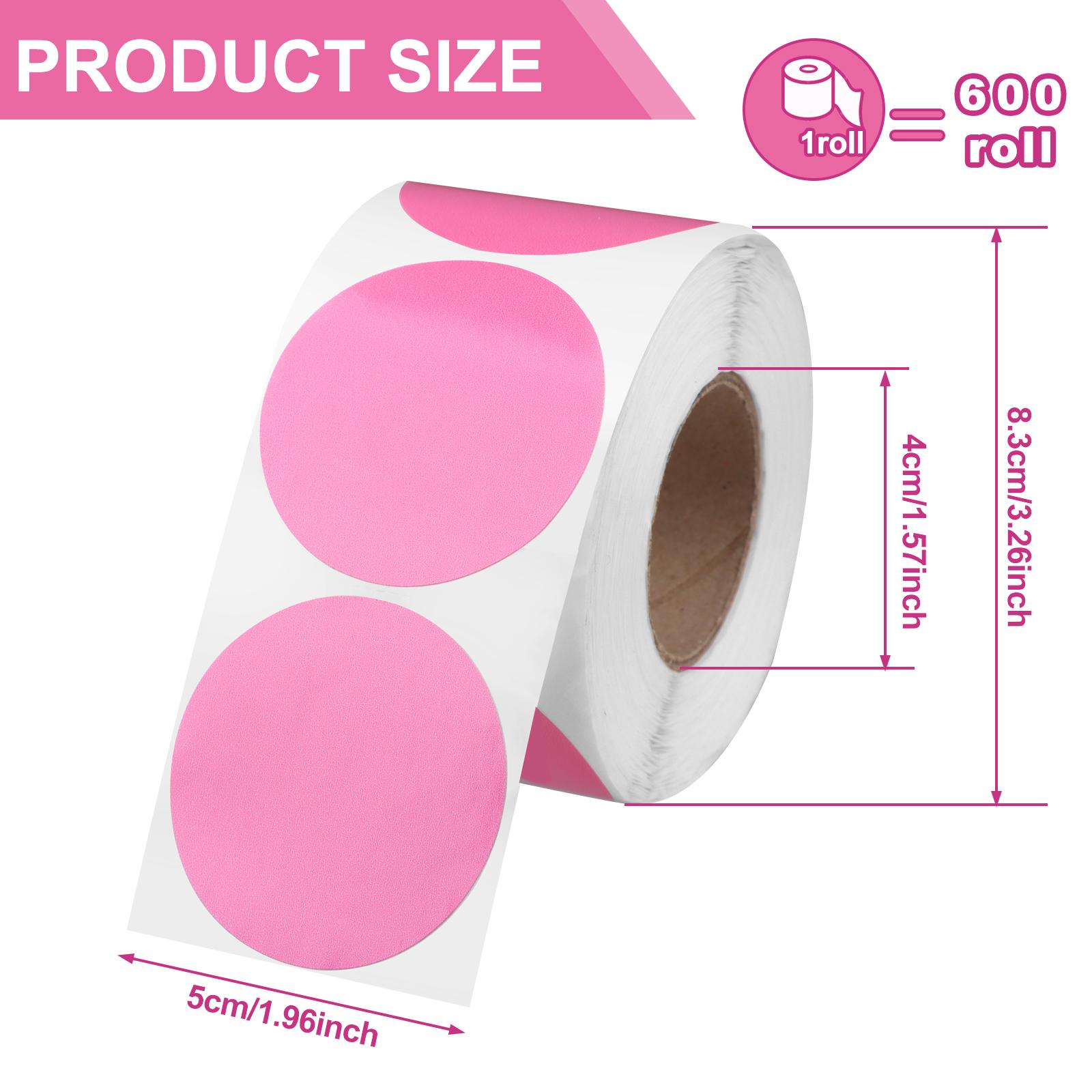 

2 рулона/1200 шт. 2-дюймовые круглые термонаклейки, самоклеящиеся круглые этикетки для прямой термопечати, многоцелевые рулонные термонаклейки