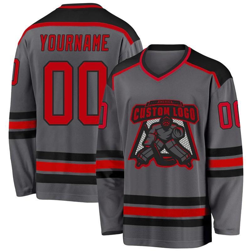 Mens Long Sleeve Duck Print Hockey Jersey T-Shirt Loose Fit Casual Sport Tee Youth